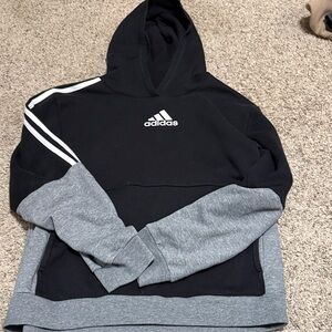 adidas Black and Gray Crewneck Hoodie Sweatshirt